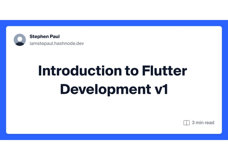 Introduction to Flutter Development v1