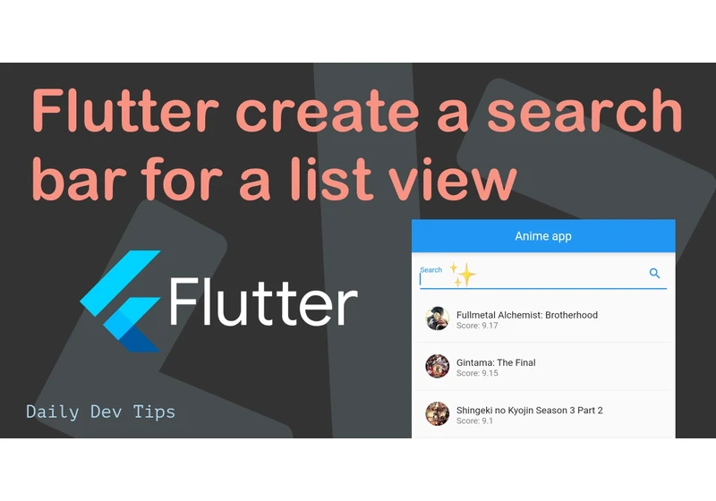 Flutter create a search bar for a list view