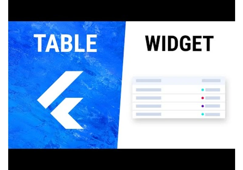 Flutter Table Widget