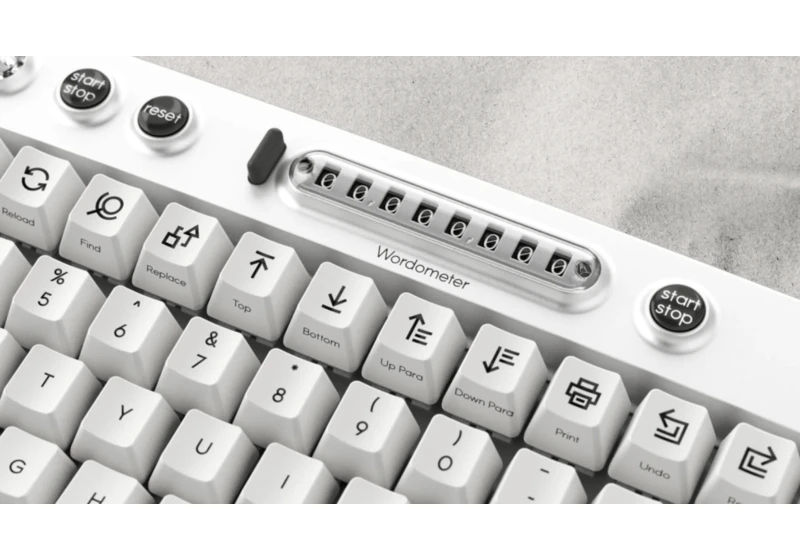 This delightful old-school keyboard has a built-in word counter and timer