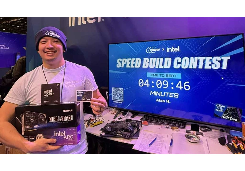 The winner of Newegg’s PC building race finished in under 5 minutes