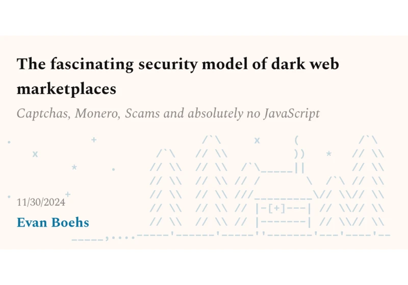 The security model of dark web marketplaces