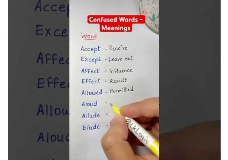 Confused Words - Meanings