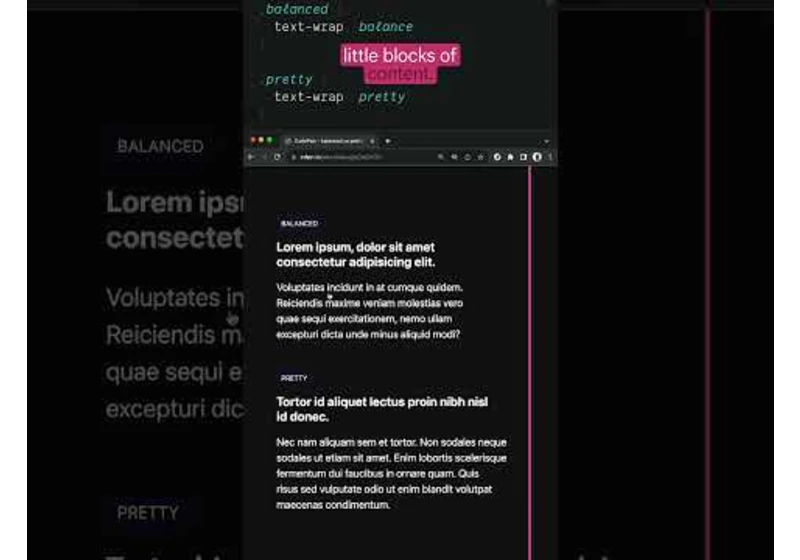 text-wrap: balance & pretty #CSSWrapped2023