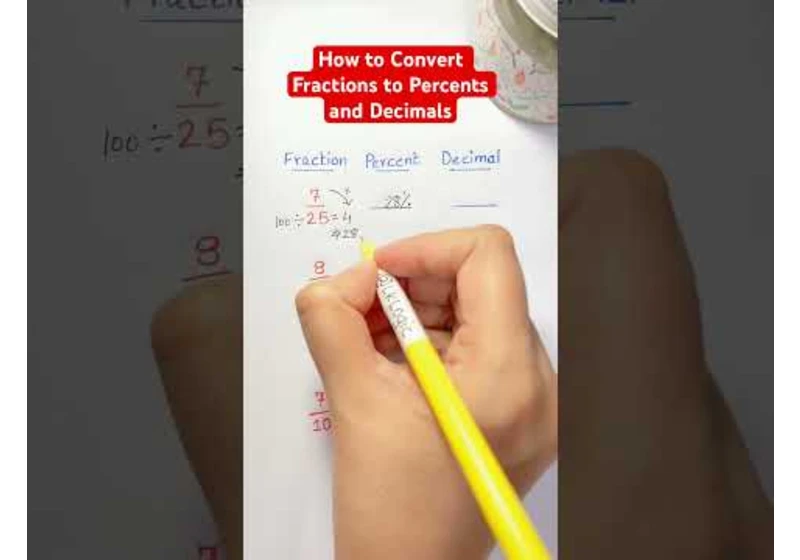 How to convert fractions to percents and decimals?