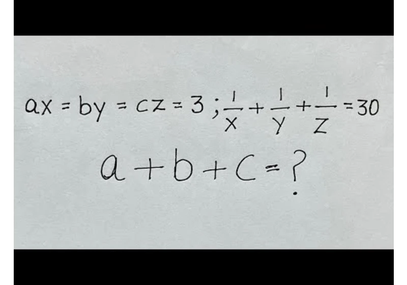 USA Math Olympiad Question | a + b + c = ?