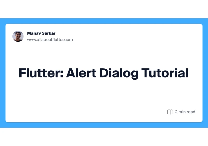 Flutter: Alert Dialog Tutorial