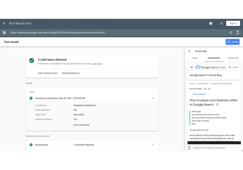 Google Search Console testing tools to match URL Inspection tool