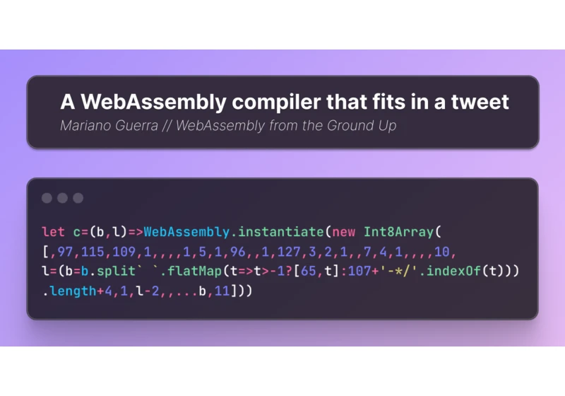 A WebAssembly compiler that fits in a tweet