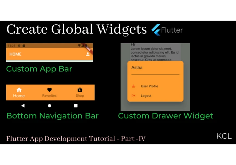 How to Create Custom Widgets: App Bar,  Drawer, and Bottom Navigation Bar in Flutter