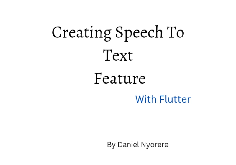 Speech To Text Feature with Flutter