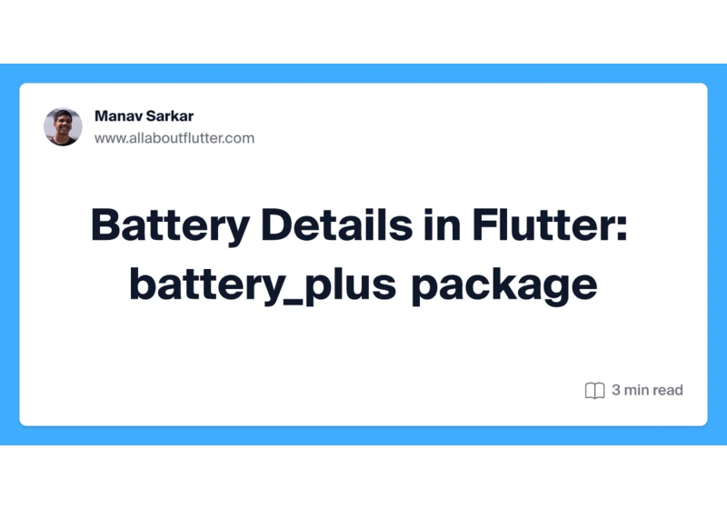 Battery Details in Flutter: battery_plus package