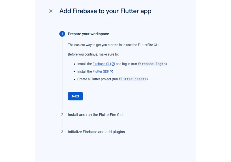 Adding Flutter projects with  Firebase using  Flutterfire CLI