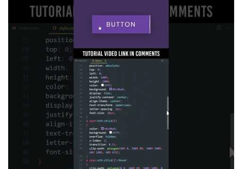 CSS Creative Clip-path Button Hover Effects #shorts