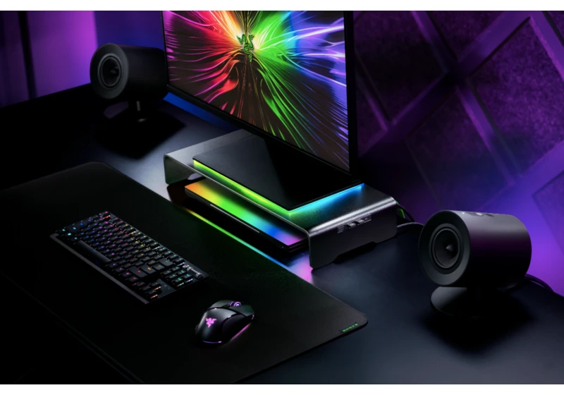 Razer made a monitor stand with RGB lights, because of course it did