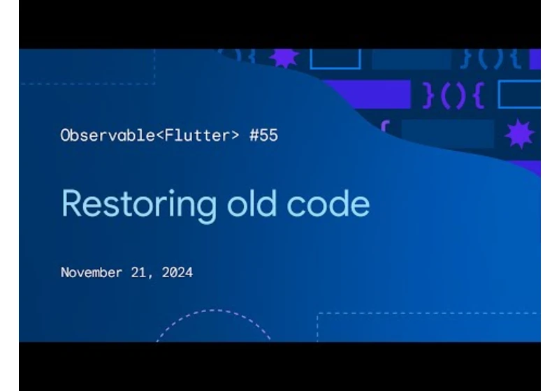 Restoring old code | Observable Flutter #55