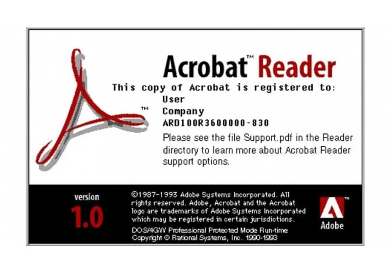 Adobe vadí tweet odkazující na 28 let starý Acrobat Reader pro MS-DOS