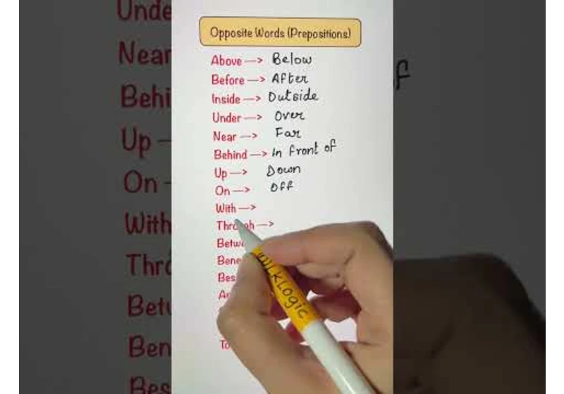 Opposite words (Prepositions)