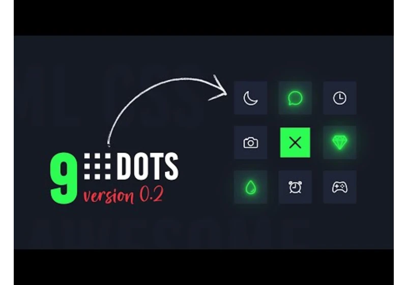 9 Dots Navigation Menu using Html CSS & Javascript