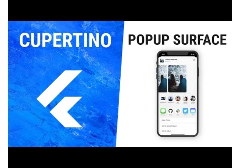 Flutter CupertinoPopupSurface Widget