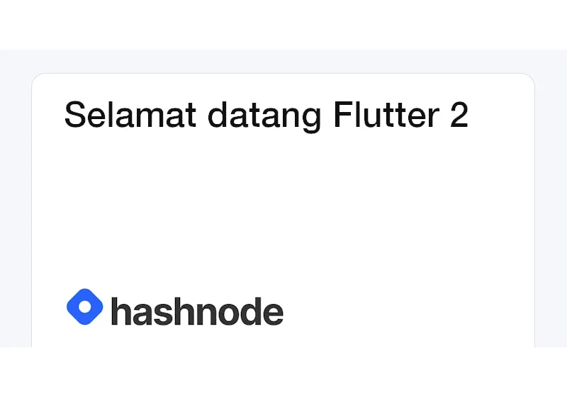 Selamat datang Flutter 2