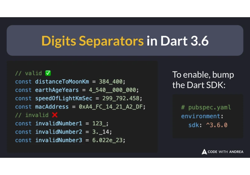 Digits Separators in Dart 3.6