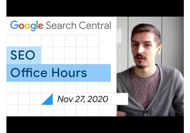 English Google SEO office-hours from November 27, 2020