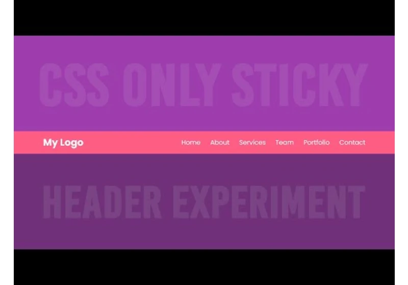 CSS Only Sticky Header Experiment