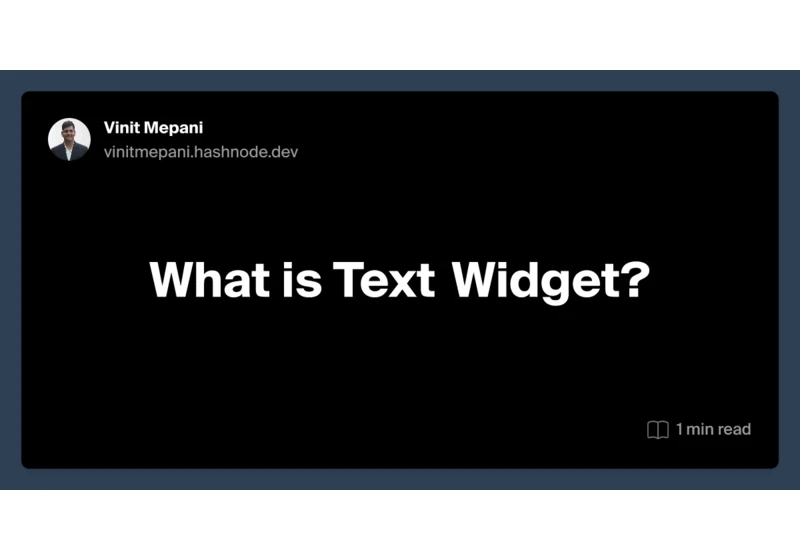 What is Text Widget?