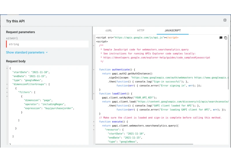 Google Search Console Search Analytics API  gains Discover, News and Regex