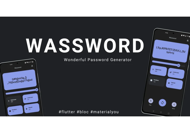 Wassword: wonderful password generator built in Flutter