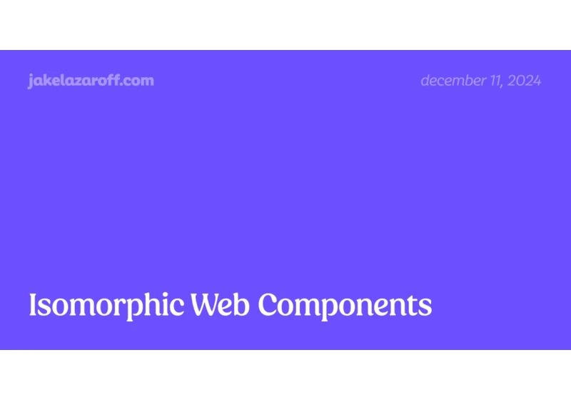 Isomorphic Web Components