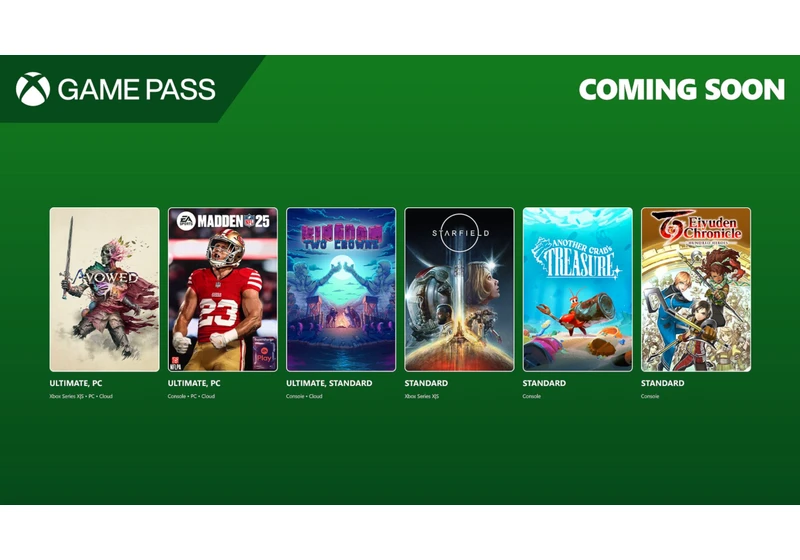 February’s Game Pass additions include Avowed and Madden NFL 25