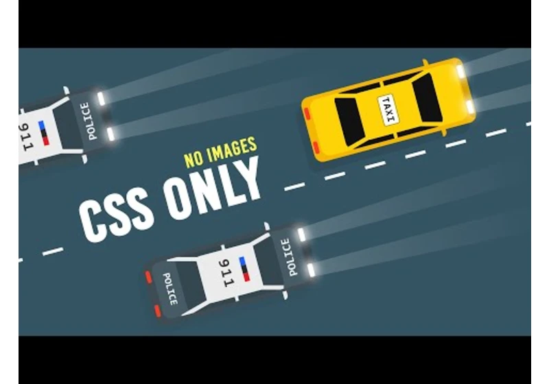 Police vs Taxi | CSS Only Running Car Animation Effects @OnlineTutorialsYT