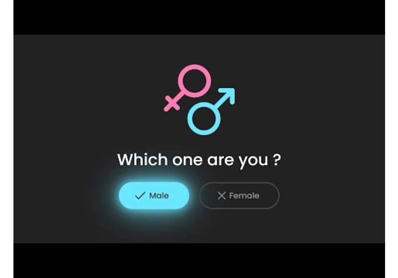 Animated Gender Selection Page Design using Html & CSS | Custom Styled Radio Buttons