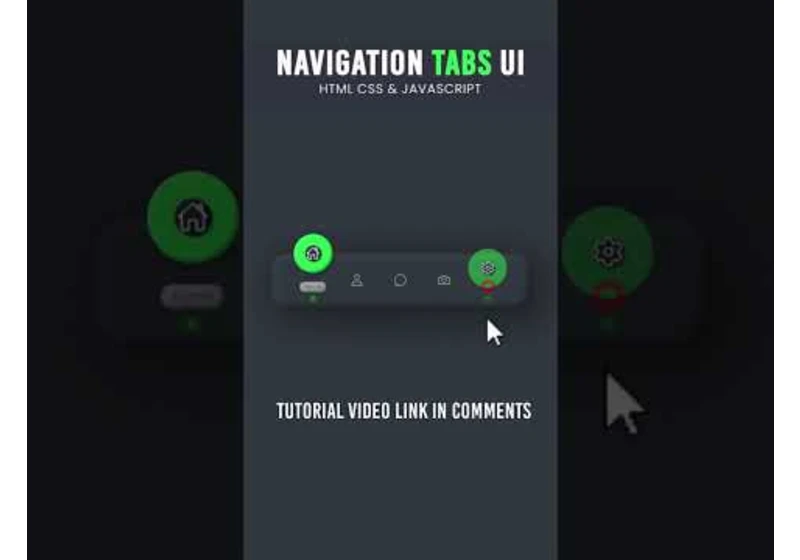 Navigation Tabs Menu Design using Html CSS & Javascript #shorts