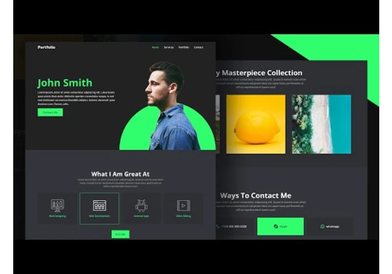 Responsive Portfolio Website using Html CSS & Javascript