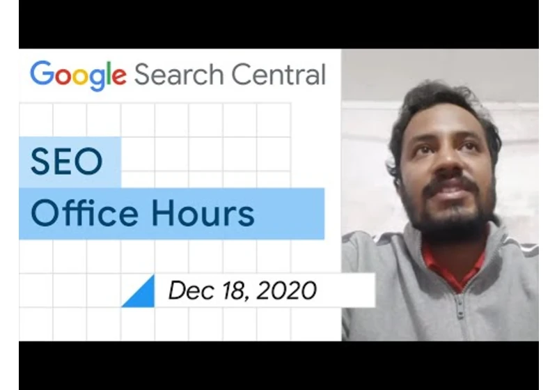 English Google SEO office-hours from December 18, 2020