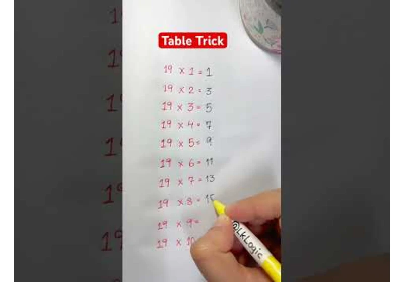 19 times table trick