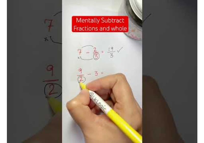 Mentally Subtract Fractions and Whole