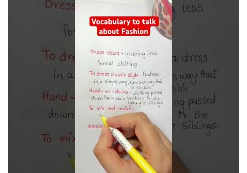 Vocabulary to talk about Fashion