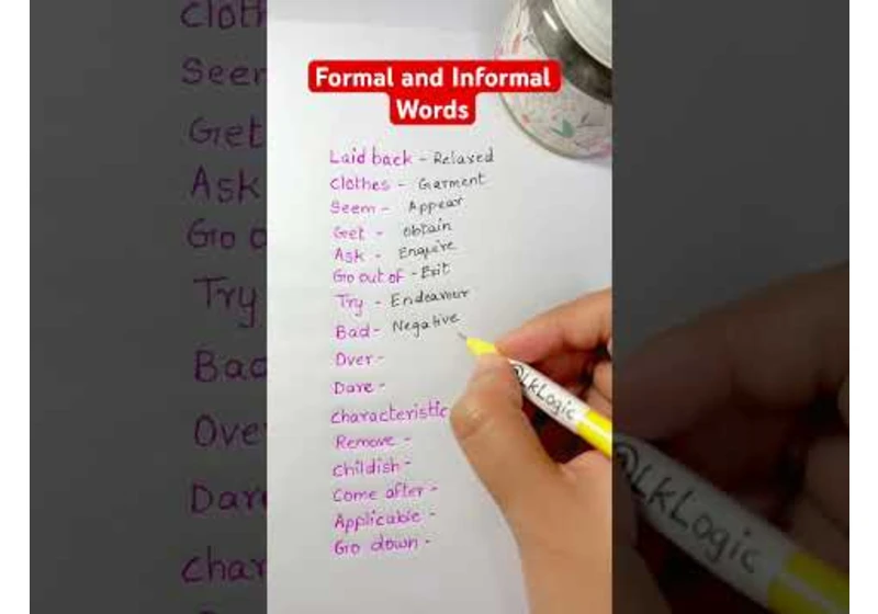 Formal and Informal Words