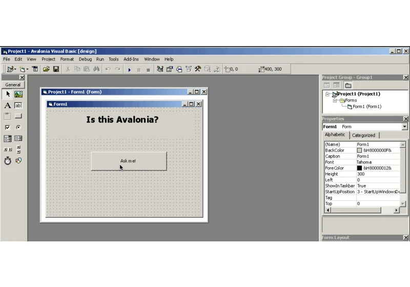 Visual Basic 6 IDE recreated in C#