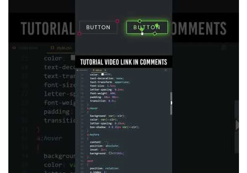 Modern CSS Glowing Button Hover Effects 03 #shorts