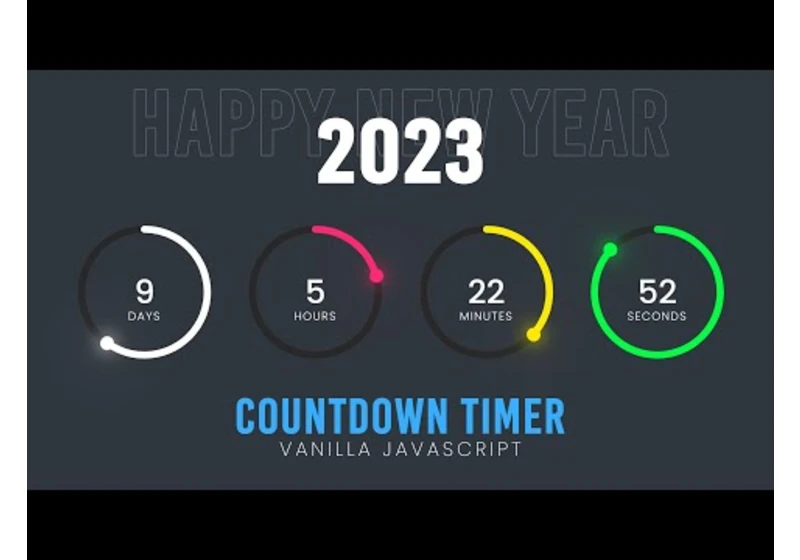 Countdown Timer in Vanilla Javascript | CSS SVG Circle Countdown Time Animation