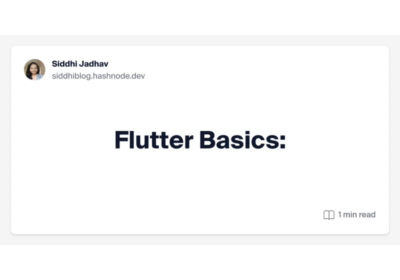 Flutter Basics: