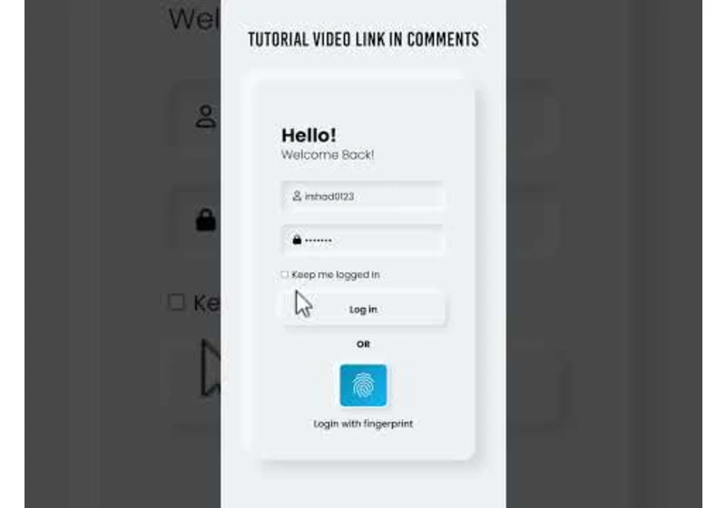 Login Page Design with Fingerprint Authentication using Html & CSS #shorts
