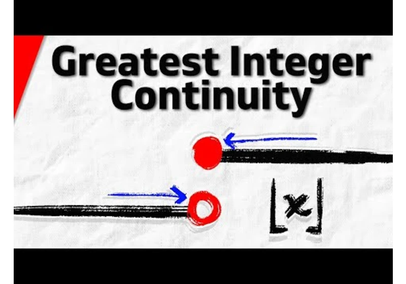 Continuity of the Greatest Integer Function | Calculus 1 Exercises