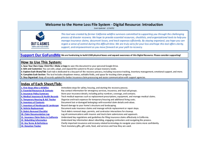 Home Loss File System