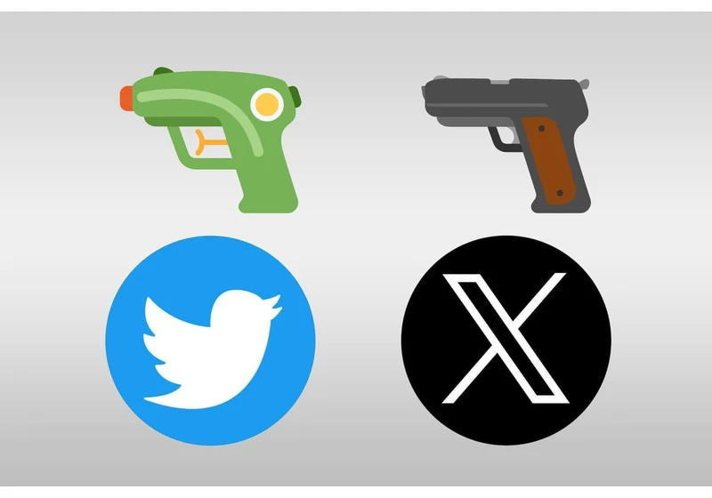 X redesigns water pistol emoji back to a firearm